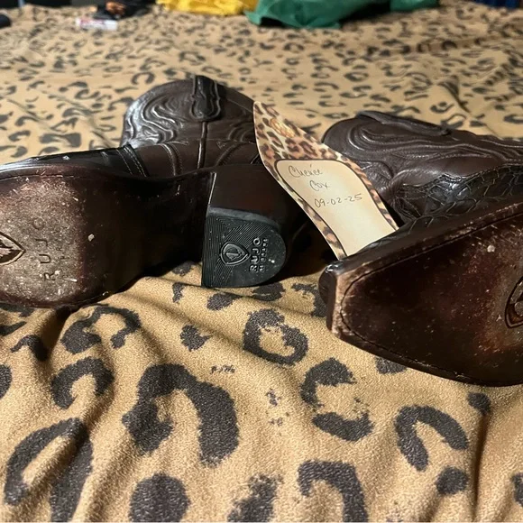Rujo Anna Chocolate Cayman Tail Boots - Picture 3 of 5